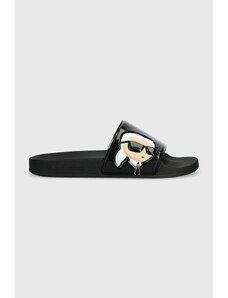 Karl Lagerfeld papuci KONDO femei, culoarea negru, KL80906N