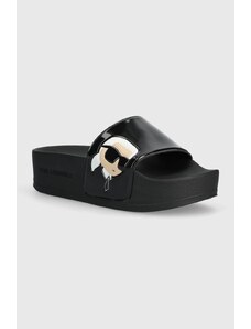 Karl Lagerfeld papuci KONDO MAXI femei, culoarea negru, cu platforma, KL80806N