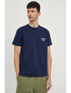 Polo Ralph Lauren tricou din bumbac bărbați, culoarea bleumarin, cu imprimeu 710938452