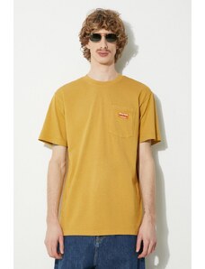 Market tricou din bumbac Hardware Pocket T-Shirt barbati, culoarea galben, neted, 399001802