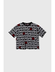 HUGO tricou de bumbac pentru copii culoarea negru, modelator