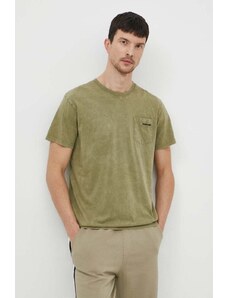 Bomboogie tricou din bumbac barbati, culoarea verde, neted