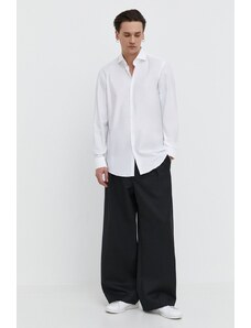 HUGO cămașă din bumbac bărbați, culoarea alb, cu guler italian, slim 50513931