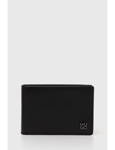 HUGO portofel de piele bărbați, culoarea negru 50519512