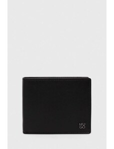 HUGO portofel de piele bărbați, culoarea negru 50519497