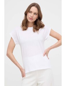 Marella tricou din bumbac femei, culoarea alb 2413940000000