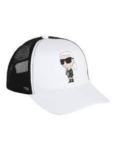 Karl Lagerfeld șapcă din bumbac pentru copii culoarea alb, cu imprimeu
