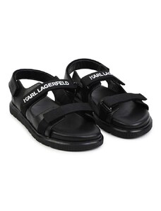 Karl Lagerfeld sandale din piele pentru copii culoarea negru