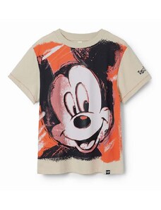 Desigual tricou de bumbac pentru copii x Mickey culoarea alb, cu imprimeu
