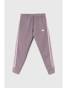 adidas pantaloni de trening pentru copii culoarea violet, neted