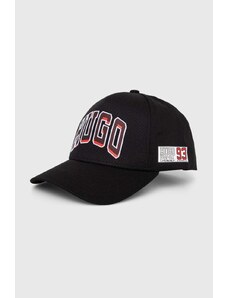 HUGO șapcă de baseball din bumbac culoarea negru, cu imprimeu 50513381