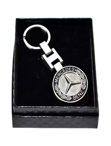 Breloc premium Mercedes 3d cu doua fete, in cutie cadou, material inox, Magrot 20398 Mercedes