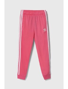 adidas Originals pantaloni de trening pentru copii culoarea roz, cu imprimeu