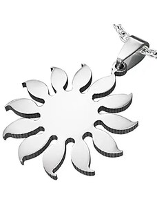 Bijuterii Eshop - Pandantiv argintiu din oțel chirurgical - model floarea soarelui AA07.24