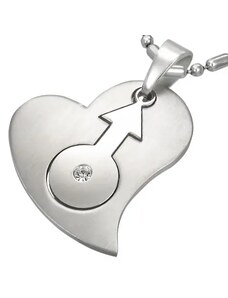 Bijuterii Eshop - Pandantiv din oțel inoxidabil cu inimă și simbolul feminin G19.24