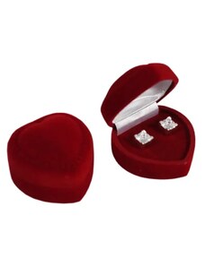 Bijuterii Eshop - Cutie de cadou pentru cercei - inimă roșie din catifea Y25.6