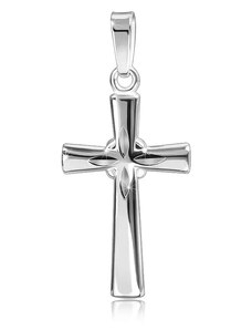 Bijuterii Eshop - Pandantiv argint - cruce lucioasă, raze gravate Y22.18