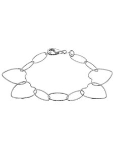 Bijuterii Eshop - Brățară argint - inimi zimțate și ovaluri unite X40.17