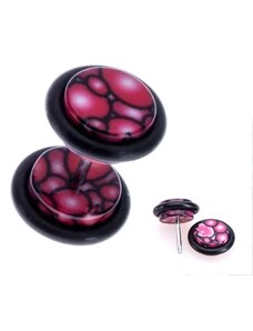 Bijuterii Eshop - Piercing fals pentru ureche din acrilic - bule roz şi violet AA41.10