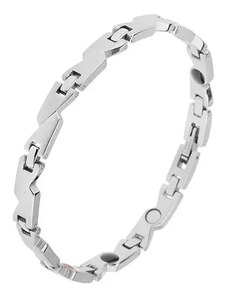 Bijuterii Eshop - Brățară argintie magnetică din oțel, zale mate în formă de trapez SP17.03