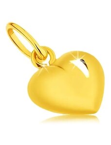 Bijuterii Eshop - Pandantiv din aur galben de 9K - inimă convexă, luciu ca de oglindă, cu două fețe S2GG46.01