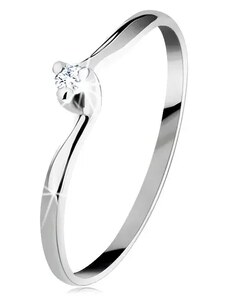 Bijuterii Eshop - Inel de logodnă din aur de 14K - diamant strălucitor, braţe înguste BT153.76/80 - Marime inel: 49