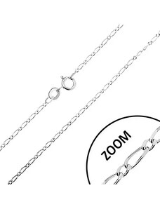 Bijuterii Eshop - Lanţ lucios din argint 925 - zale ovale lungi și scurte, lăţime 1,3 mm, lungime 460 mm AC17.23