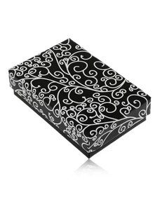 Bijuterii Eshop - Cutie de cadou pentru colier sau set - în culorile alb-negru, model cu spirale U32.19