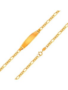 Bijuterii Eshop - Brățară din aur de 18K cu placă mată - lanț cu model Figaro, 155 mm S3GG204.24