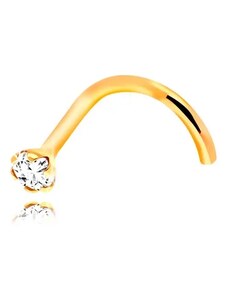 Bijuterii Eshop - Piercing de nas din aur galben 14K, zirconiu rotund transparent, 1,5 mm S2GG207.15