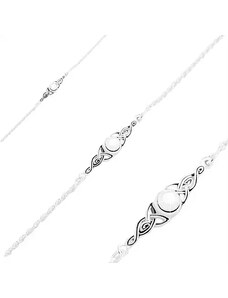 Bijuterii Eshop - Brățară din argint 925, bilă strălucitoare și noduri celtice patinate pe laturi AC06.30