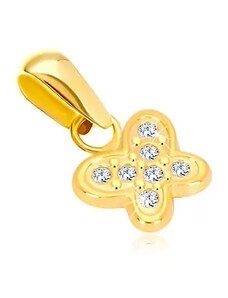 Bijuterii Eshop - Pandantiv din aur de 14K - fluture strălucitor decorat cu zirconii transparente GG37.38