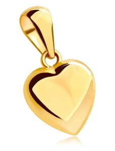 Bijuterii Eshop - Pandantiv din aur galben de 14K - inimă plină cu o suprafață strălucitoare și ușor convexă S2GG70.48