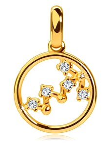 Bijuterii Eshop - Pandantiv din aur galben de 9K, constelația zodiacului „Scorpion”, cerc, zirconi limpezi S2GG242.08
