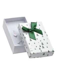 Bijuterii Eshop - Cutie cadou de Crăciun pentru cercei sau inel - copaci verzi, fundă Y49.01