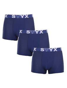 3PACK Boxeri bărbați Styx elastic sport albastru închis (3G968) S