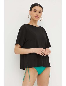 Max Mara Beachwear bluză femei, culoarea negru, uni 2416940000000