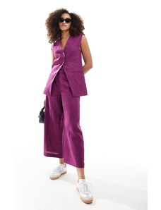 Scalpers linen plain pants in purple