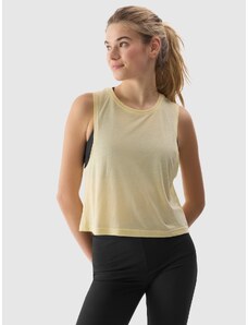 4F Top oversize de yoga cu adaos de modal pentru femei - galben - L