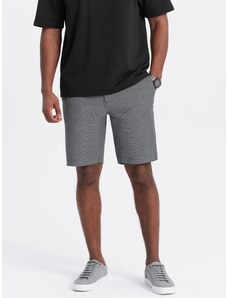 Ombre Clothing Men's shorts made of two-tone melange knit fabric - black V2 OM-SRCS-0127