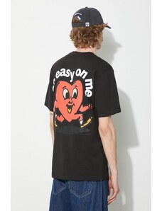 Market tricou din bumbac Fragile T-Shirt barbati, culoarea negru, cu imprimeu, 399001806