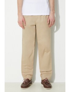 New Balance pantaloni Twill Straight Pant 30" barbati, culoarea bej, drept, MP41575SOT