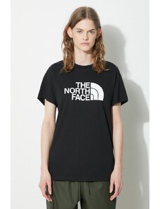 The North Face tricou din bumbac W S/S Relaxed Easy Tee femei, culoarea negru, NF0A87N9JK31
