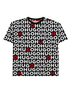 HUGO Tricou roșu / negru / alb