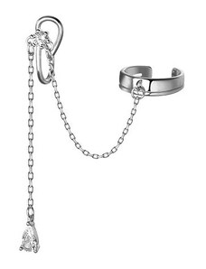 DELIS Cercel ear cuff argint 925, JW994, model cu lant pentru urechea dreapta, placat cu rodiu