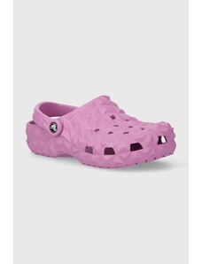 Crocs papuci Classic Geometric Clog femei, culoarea violet, 209563