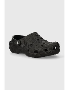Crocs papuci Classic Geometric Clog culoarea negru, 209563