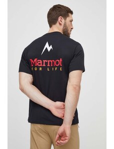Marmot tricou sport Marmot For Life culoarea negru, cu imprimeu