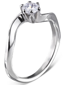 Kesi Engagement ring made of surgical steel CZ twist