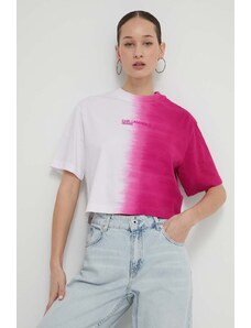 Karl Lagerfeld Jeans tricou din bumbac femei, culoarea roz